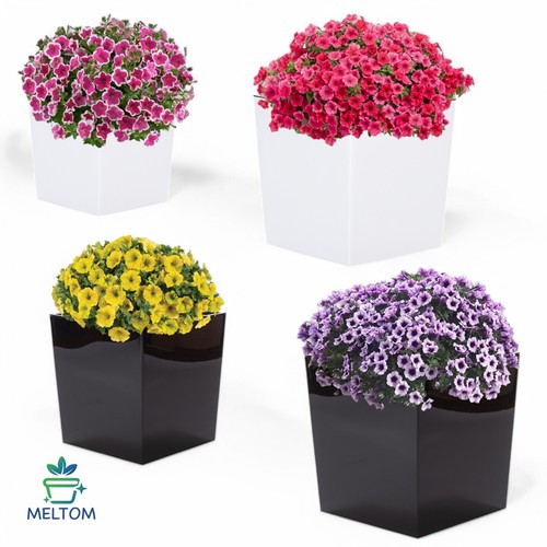 Blumenkübel hochglanz eckig - hochglanz,