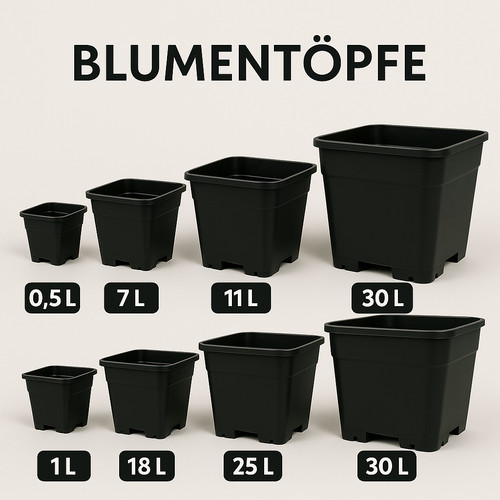 Blumentopf kunststoff schwarz - blumentopf,