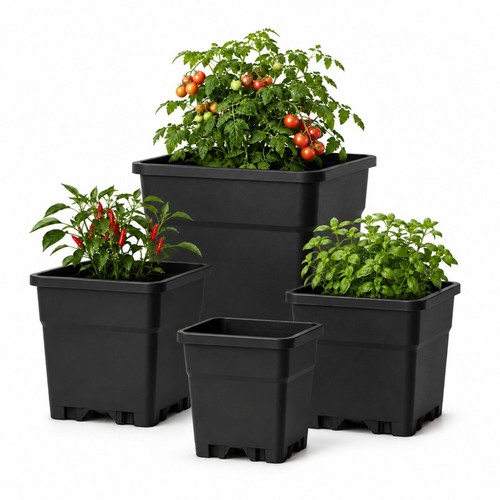 Blumentopf eckig schwarz für - eckig,