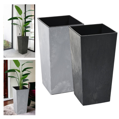 Blumenkübel betoneffekt eckig - blumenkübel,